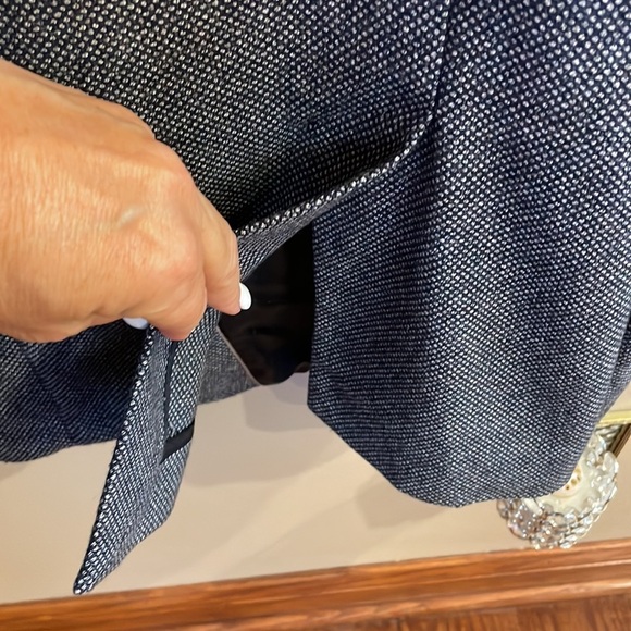 HUGO BOSS men’s wool blend sports coat jacket blue gray micro pattern NWOT 44R - Picture 6 of 17